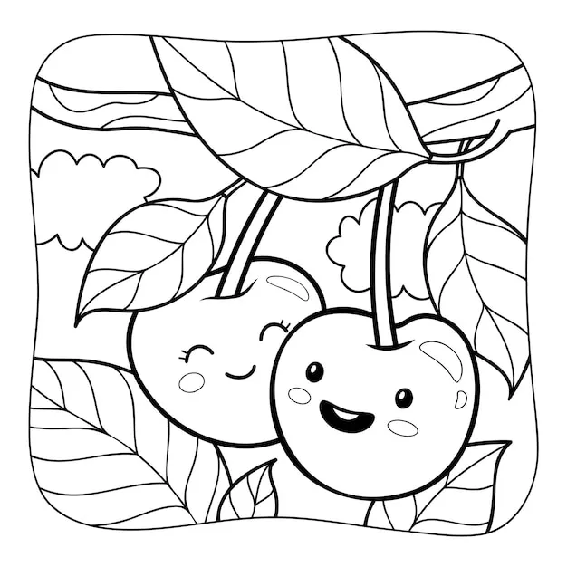 Cherry coloring pages 32