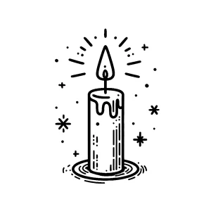 Christmas candle coloring pages 1