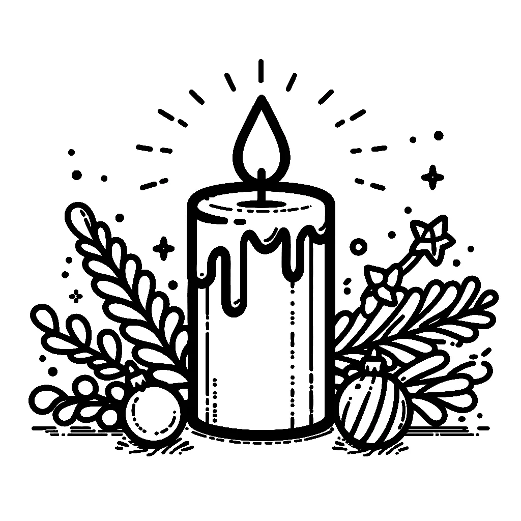 Dibujos para colorear e imprimir Christmas Candle