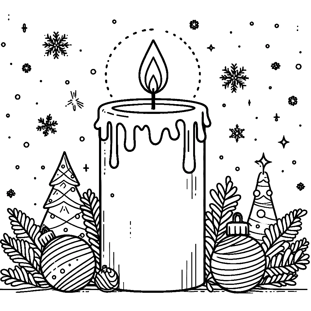 Dibujos para colorear e imprimir Christmas Candle