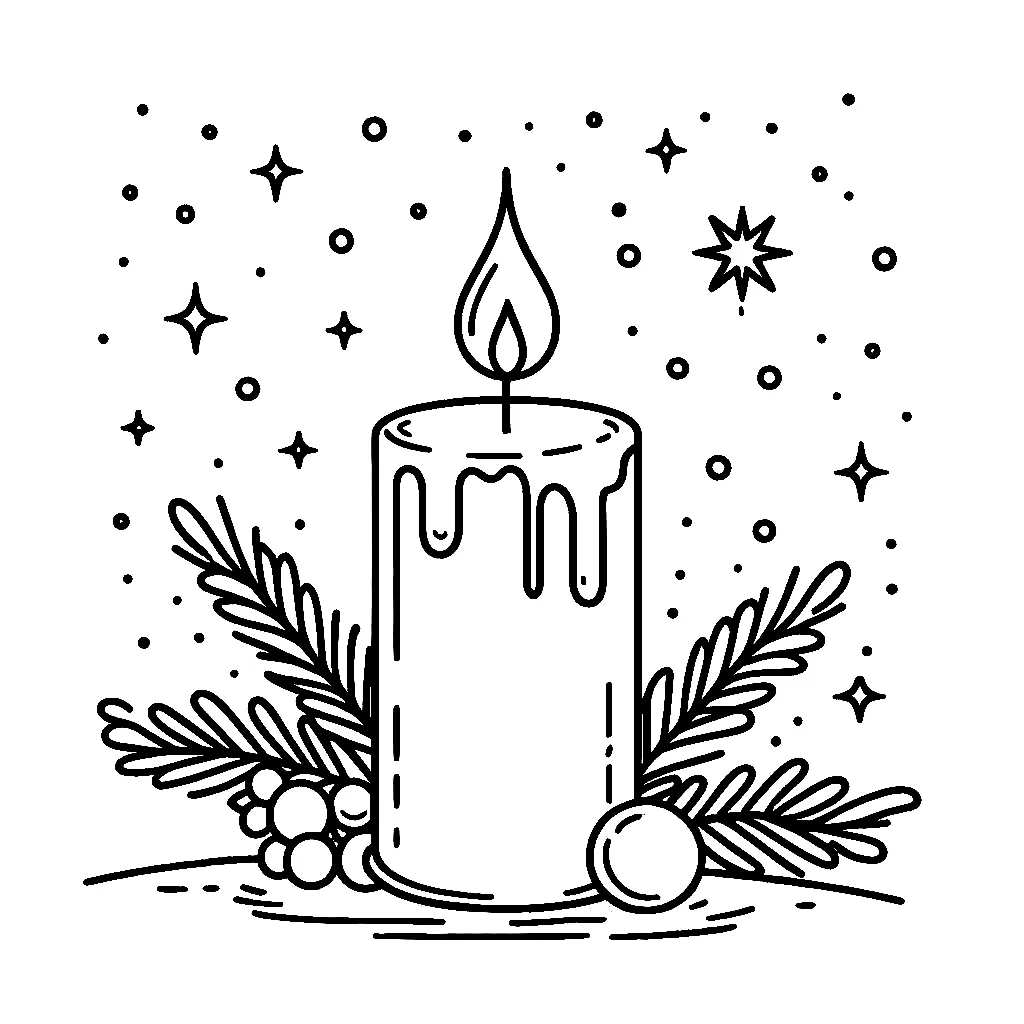 Dibujos para colorear e imprimir Christmas Candle