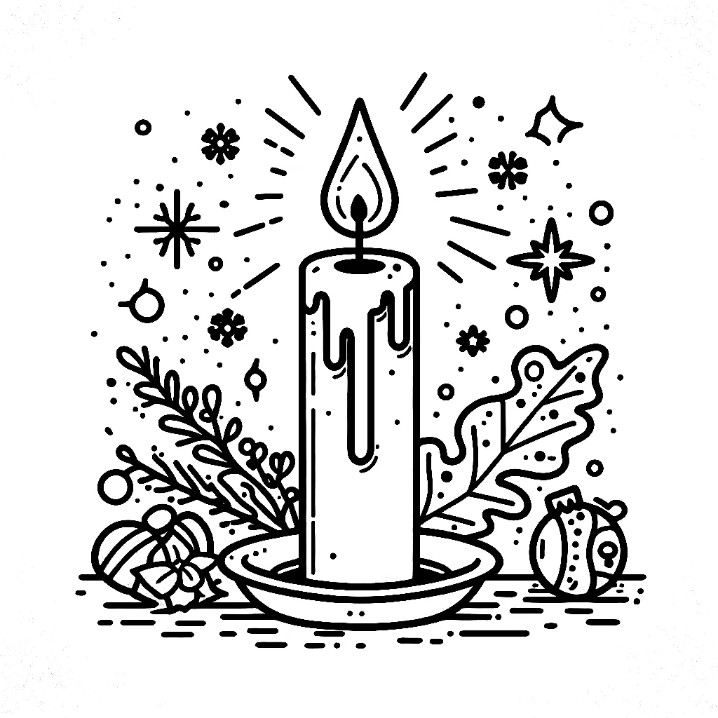 Dibujos para colorear e imprimir Christmas Candle