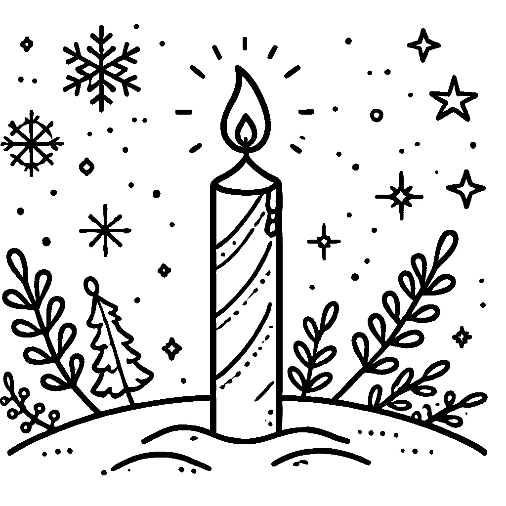 Dibujos para colorear e imprimir Christmas Candle