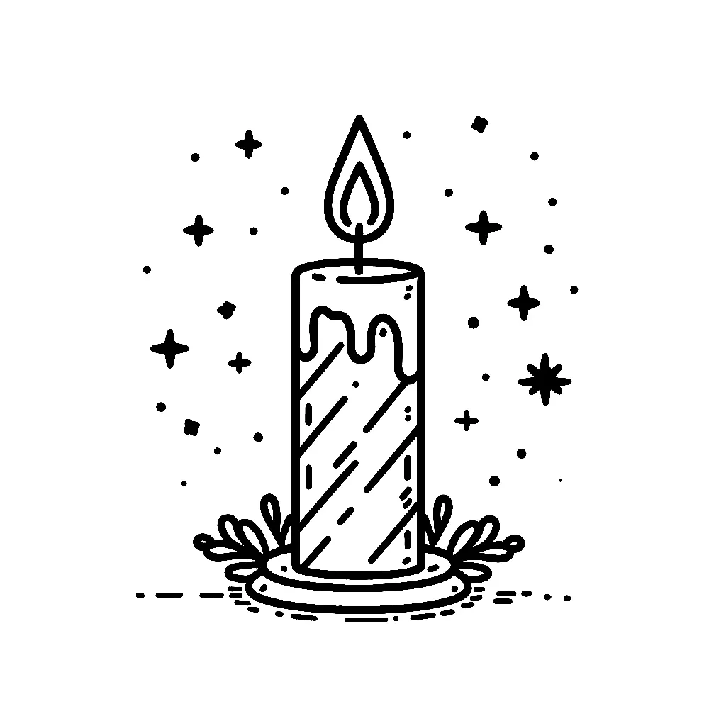 Dibujos para colorear e imprimir Christmas Candle