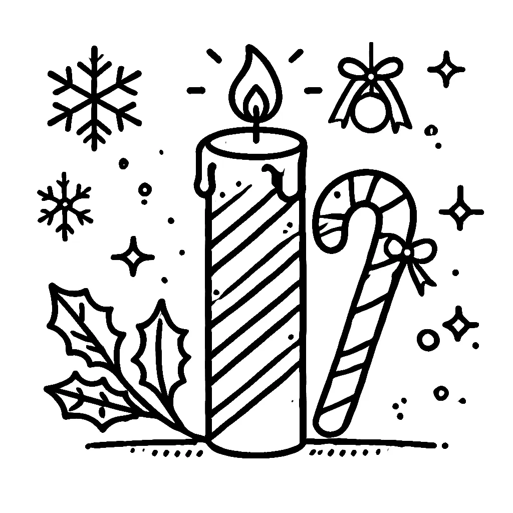 Dibujos para colorear e imprimir Christmas Candle