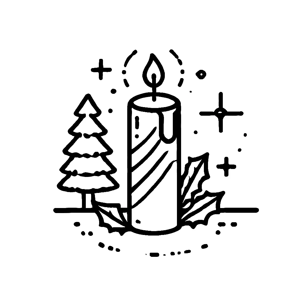 Dibujos para colorear e imprimir Christmas Candle