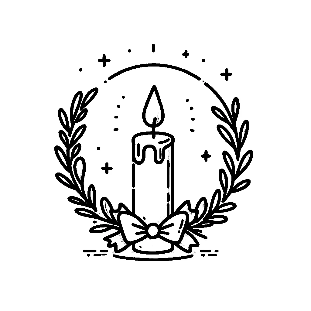 Dibujos para colorear e imprimir Christmas Candle