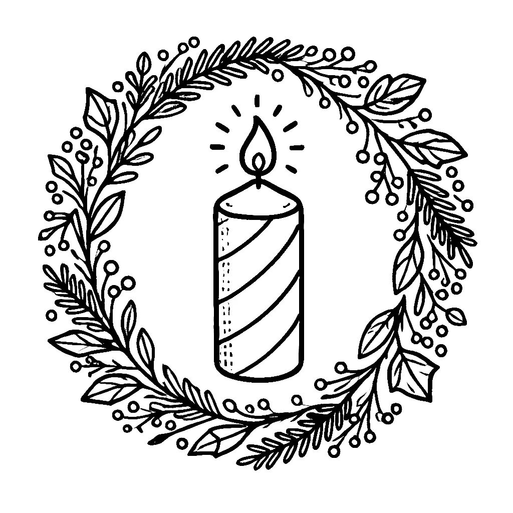 Dibujos para colorear e imprimir Christmas Candle