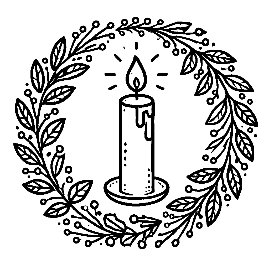 Dibujos para colorear e imprimir Christmas Candle