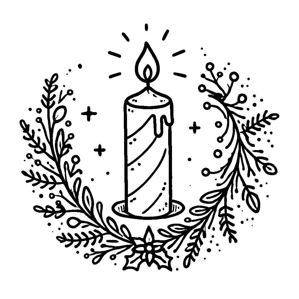 Dibujos para colorear e imprimir Christmas Candle