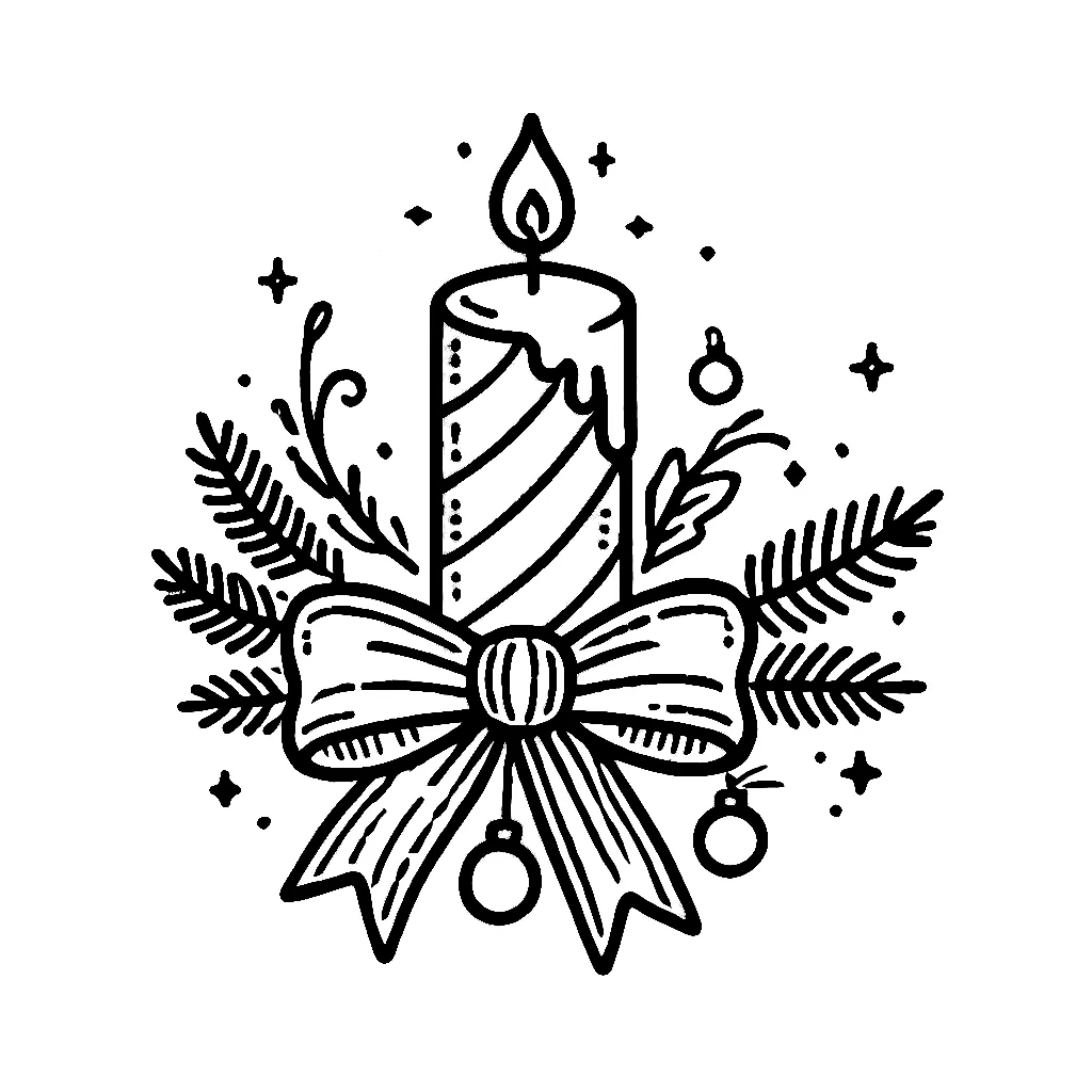 Dibujos para colorear e imprimir Christmas Candle