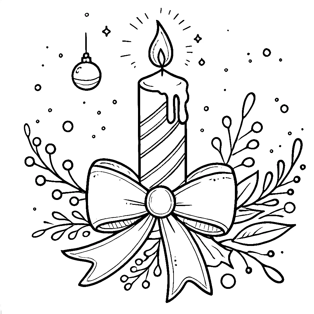 Dibujos para colorear e imprimir Christmas Candle