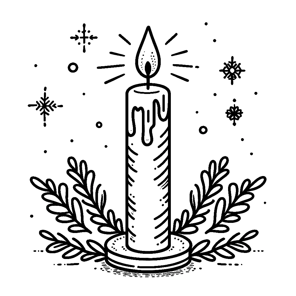 Dibujos para colorear e imprimir Christmas Candle