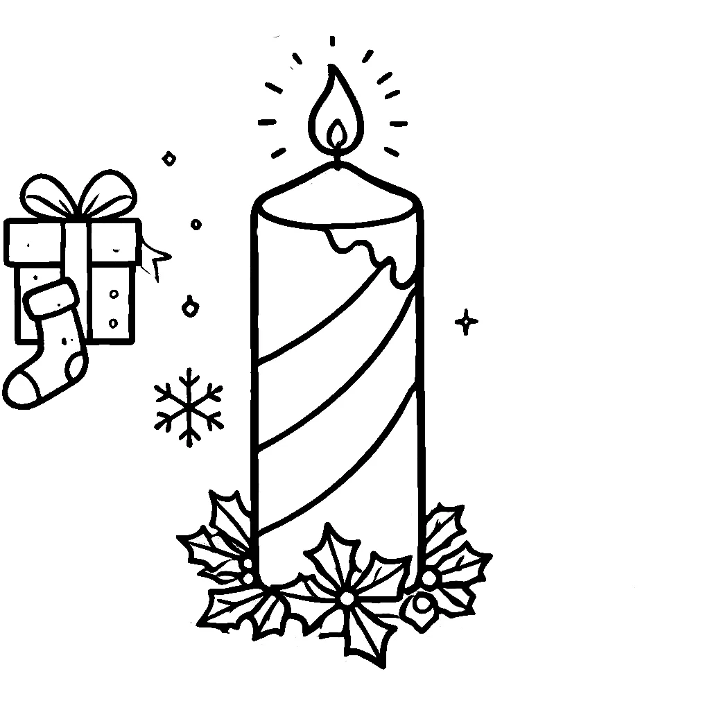 Dibujos para colorear e imprimir Christmas Candle