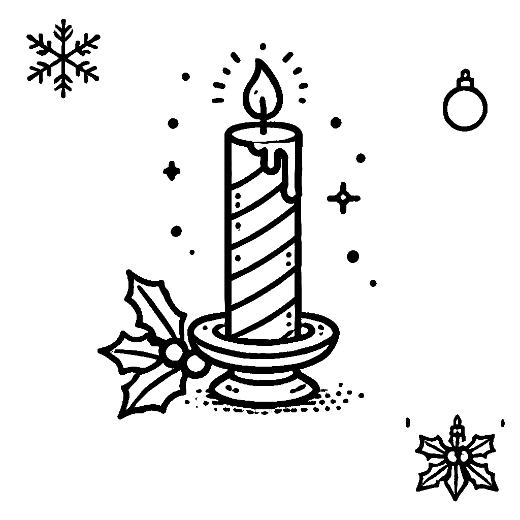 Dibujos para colorear e imprimir Christmas Candle