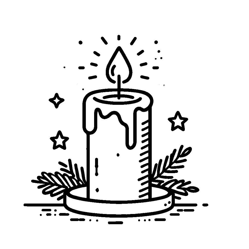 Dibujos para colorear e imprimir Christmas Candle