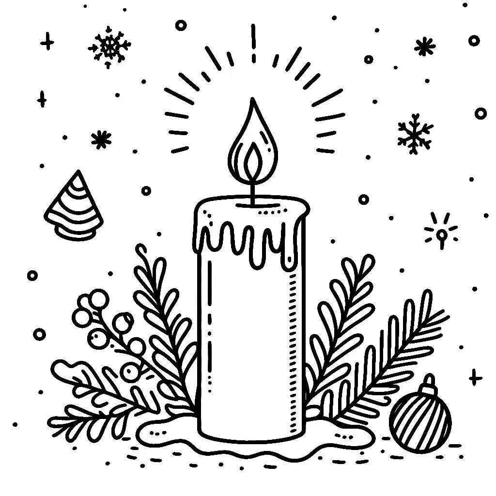 Dibujos para colorear e imprimir Christmas Candle