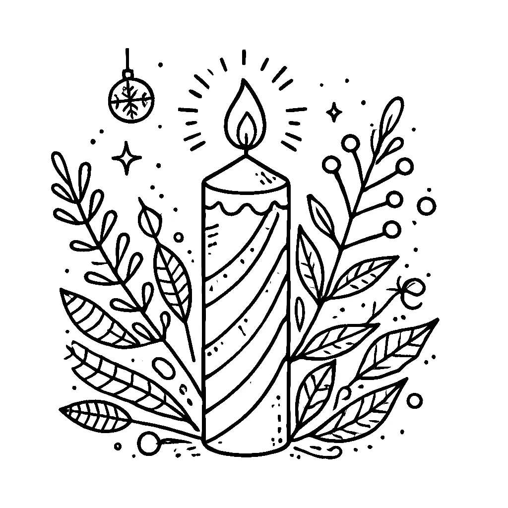 Dibujos para colorear e imprimir Christmas Candle