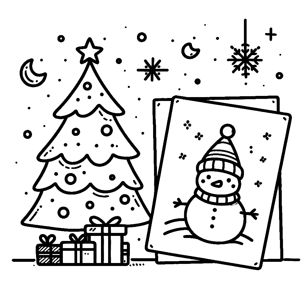 Dibujos para colorear e imprimir Christmas Cards