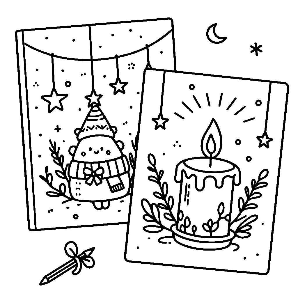 Dibujos para colorear e imprimir Christmas Cards