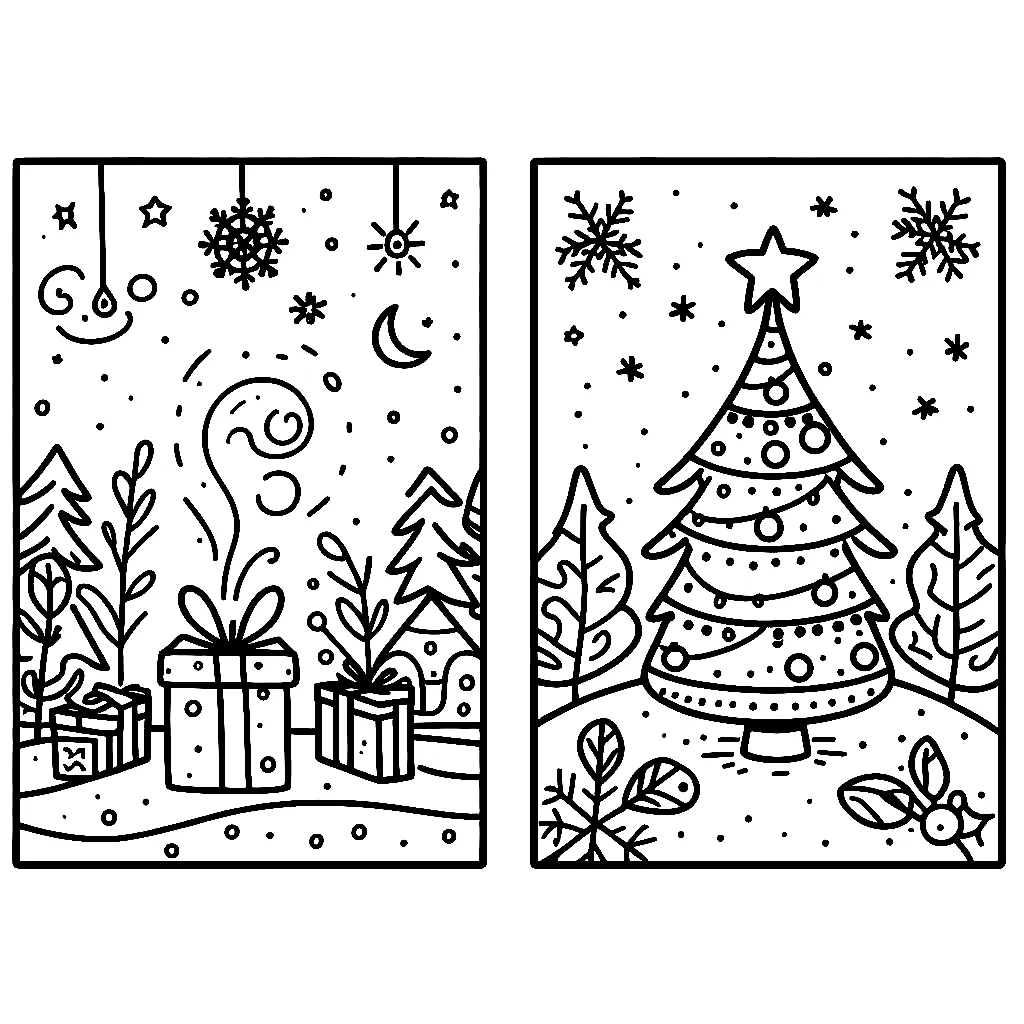 Dibujos para colorear e imprimir Christmas Cards