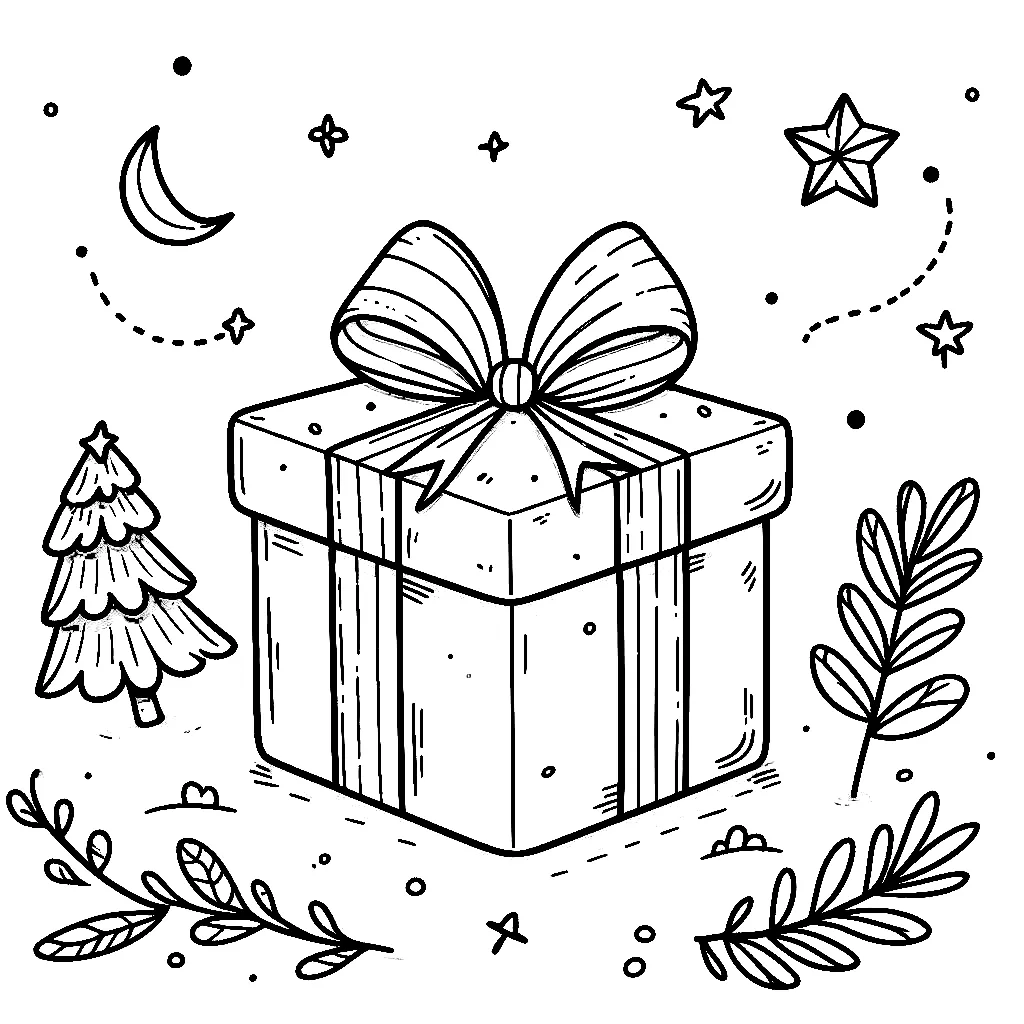 Dibujos para colorear e imprimir Christmas Gift