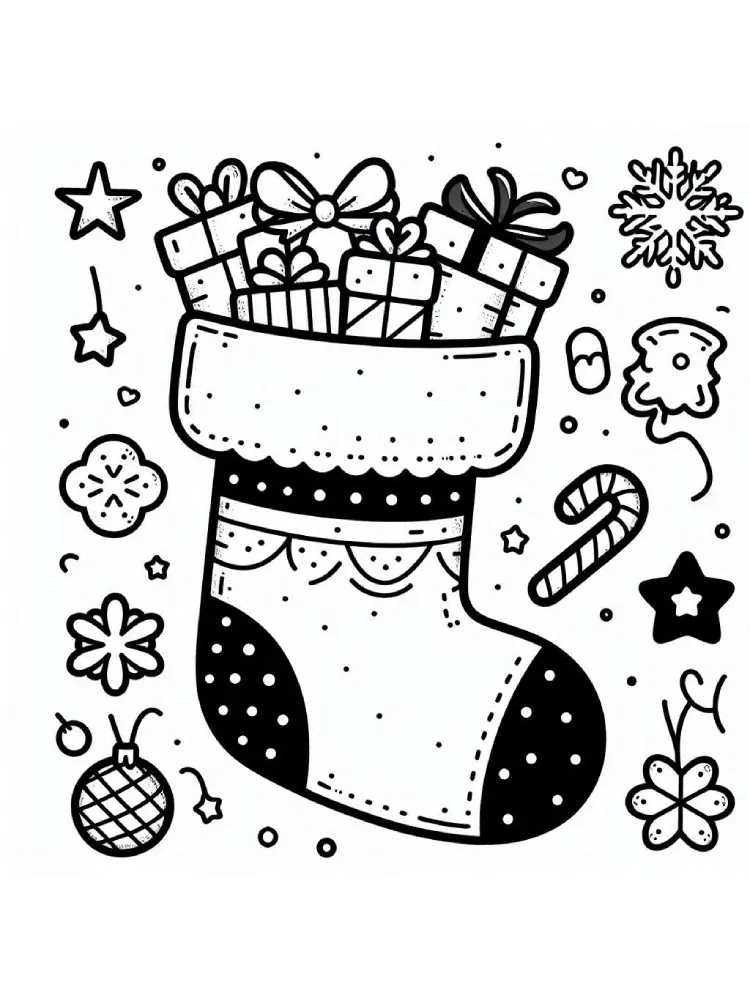 Dibujos para colorear e imprimir Christmas Stockings