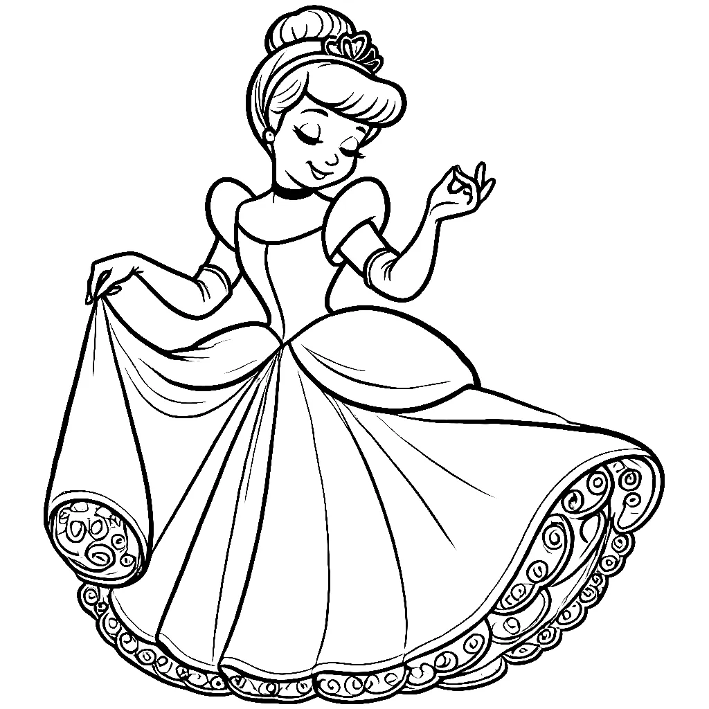 Dibujos para colorear e imprimir Cinderella