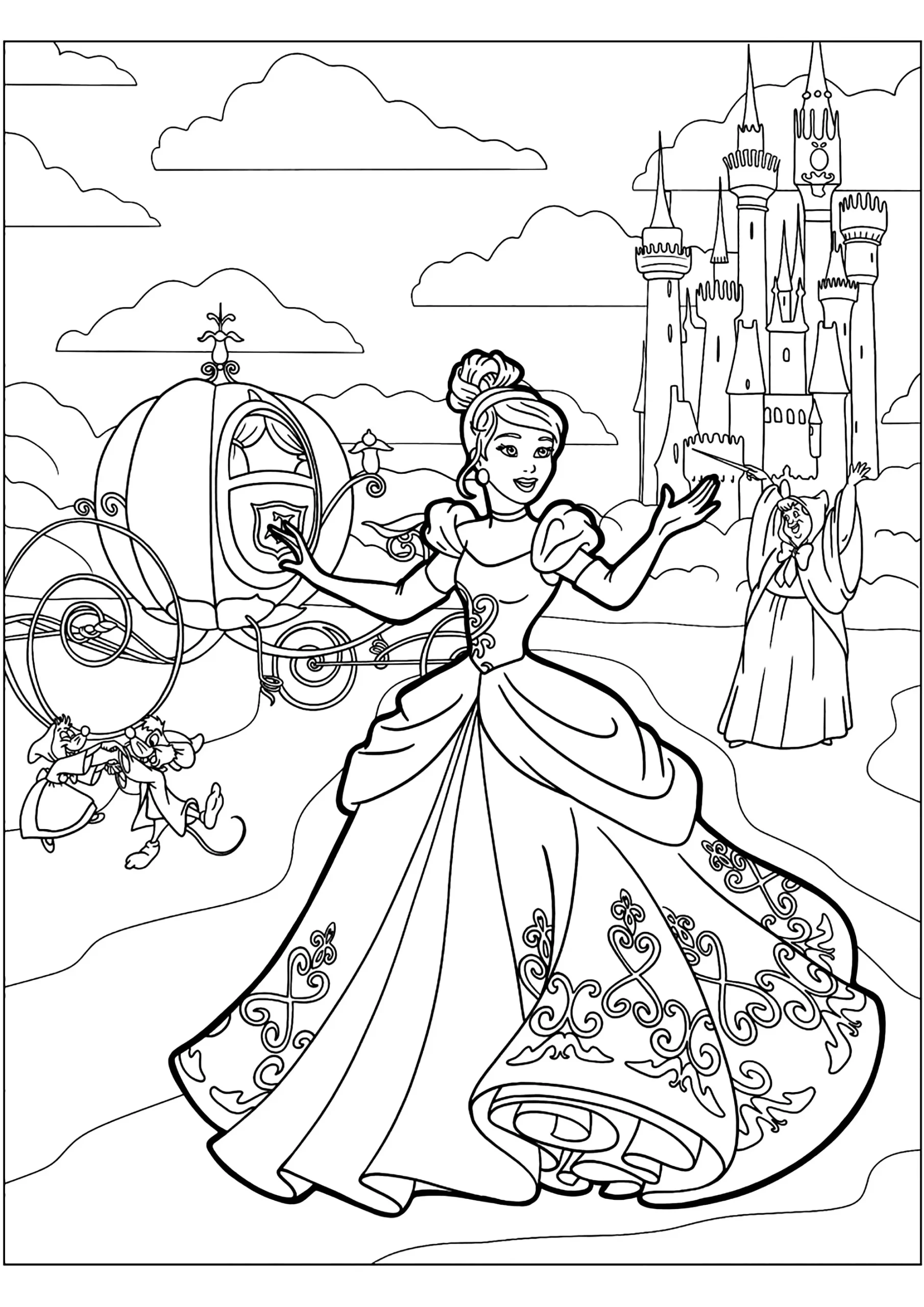 Dibujos para colorear e imprimir Cinderella