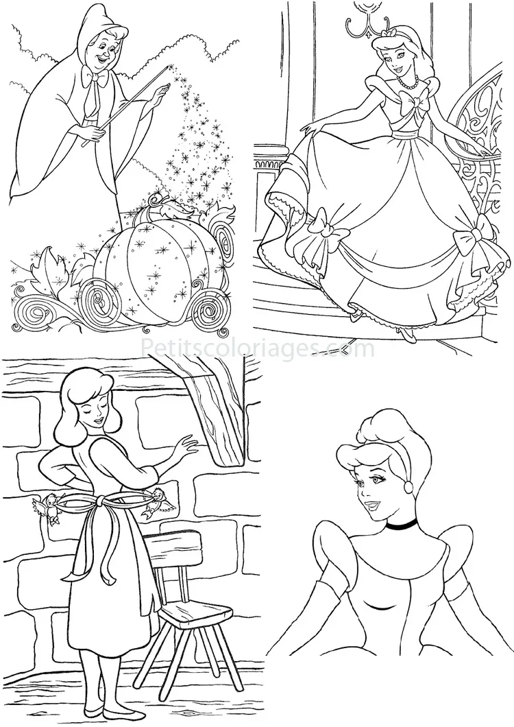 Dibujos para colorear e imprimir Cinderella