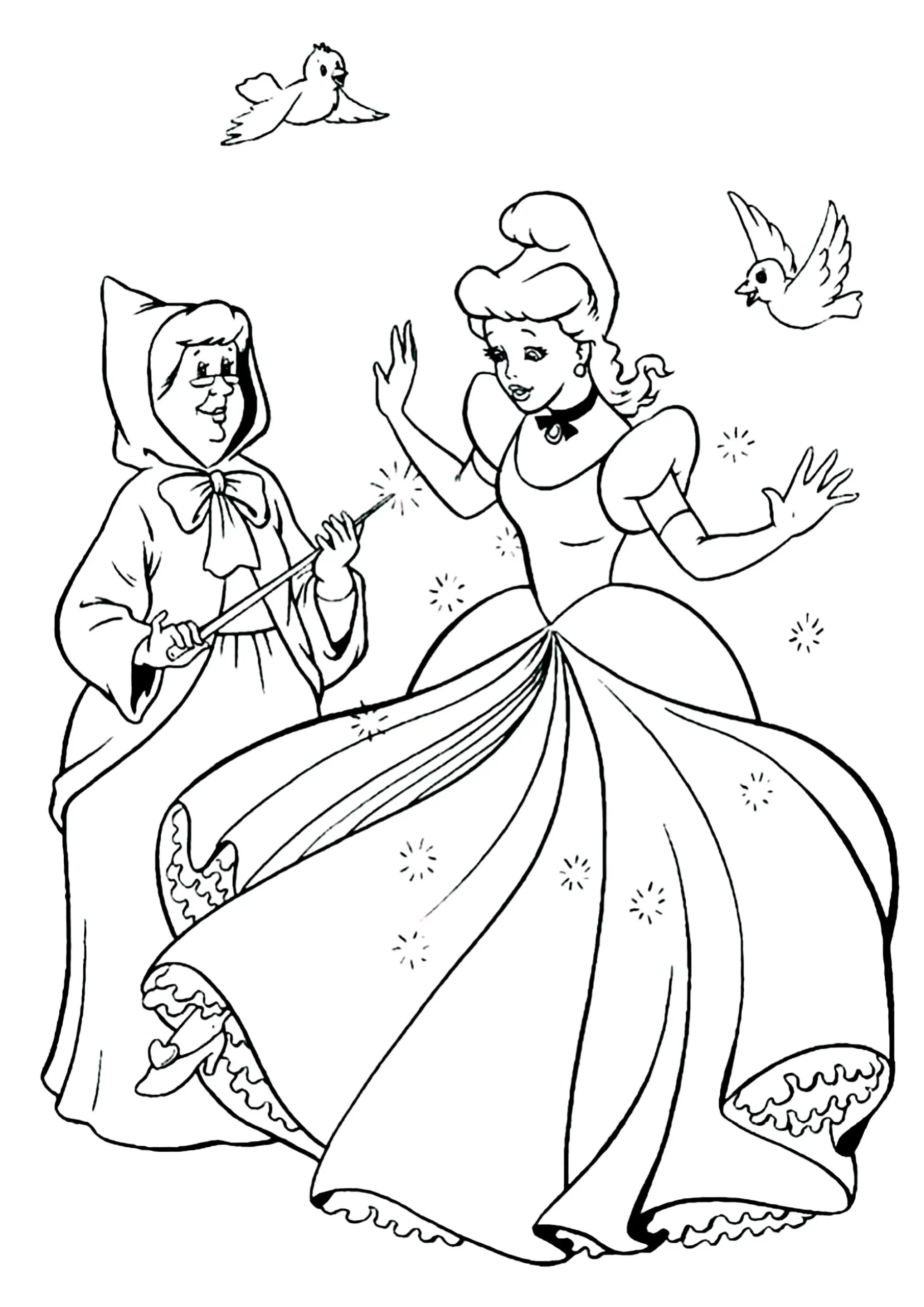 Dibujos para colorear e imprimir Cinderella