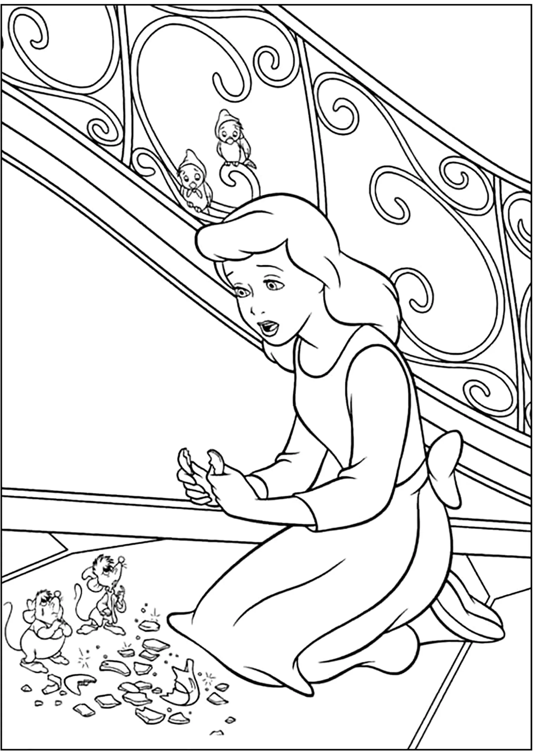 Dibujos para colorear e imprimir Cinderella