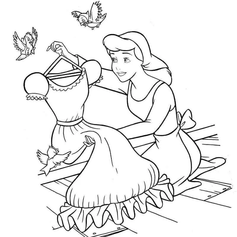 Dibujos para colorear e imprimir Cinderella