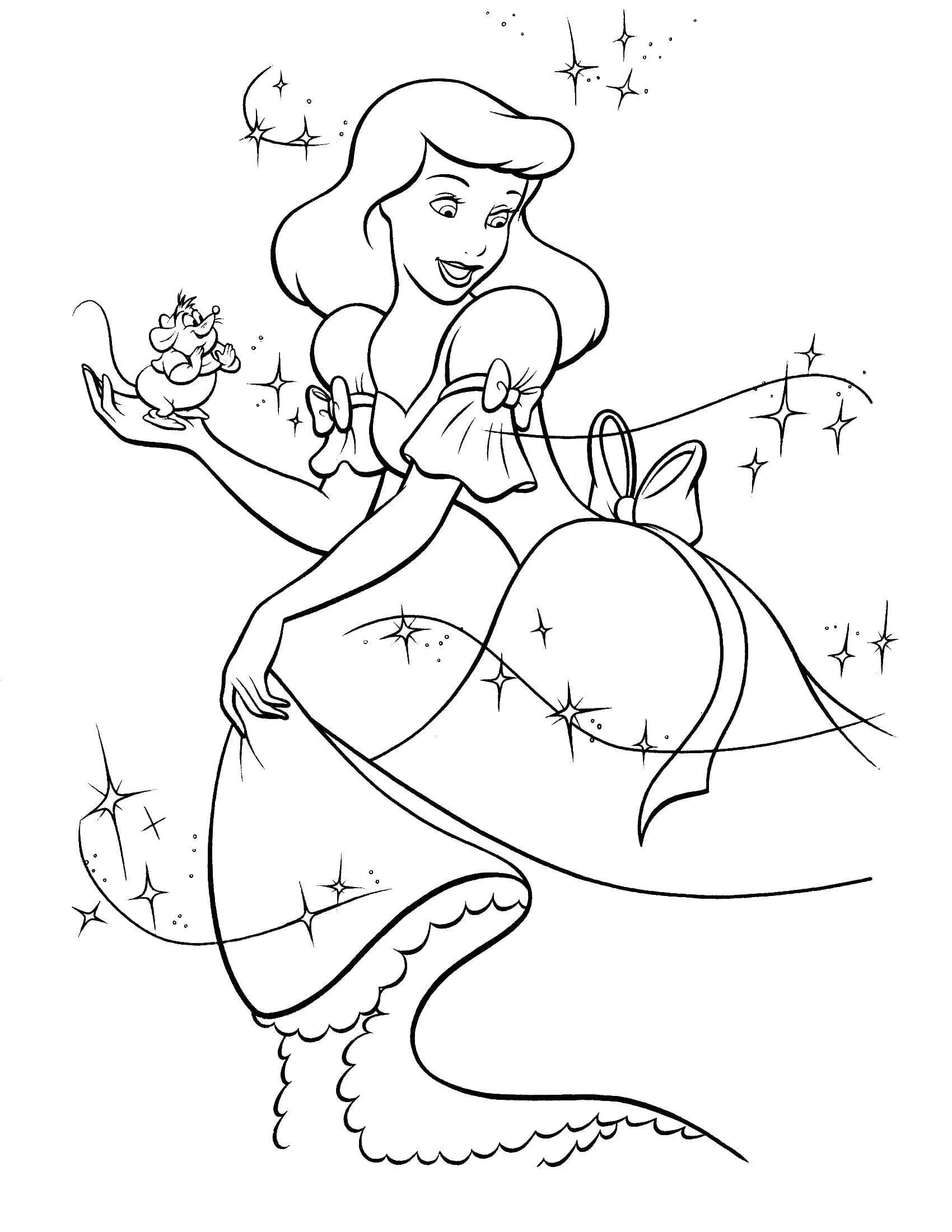 Dibujos para colorear e imprimir Cinderella