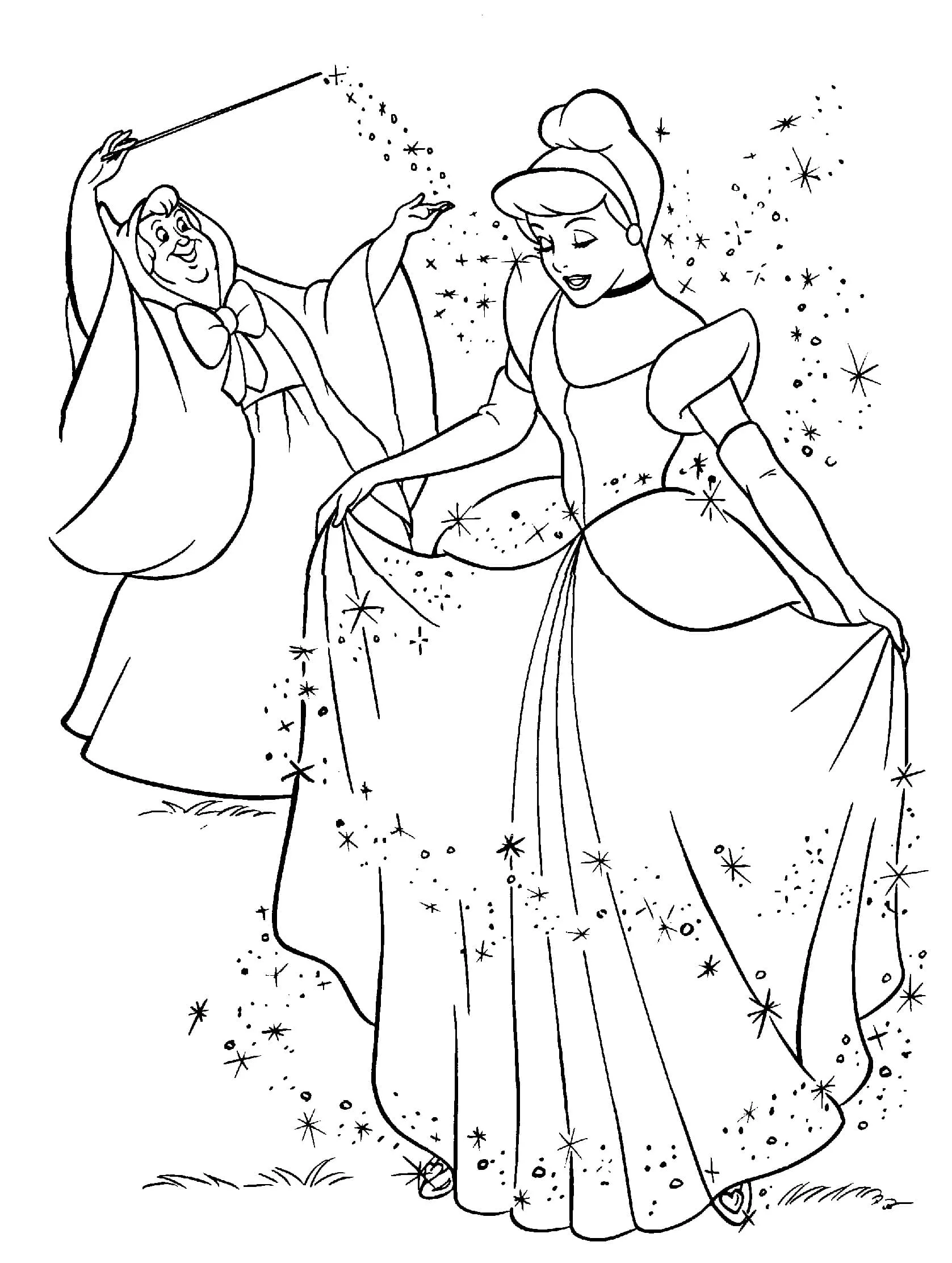 Dibujos para colorear e imprimir Cinderella