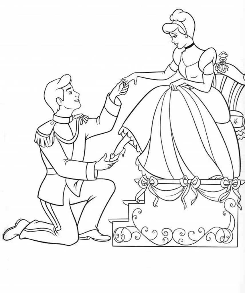 Dibujos para colorear e imprimir Cinderella