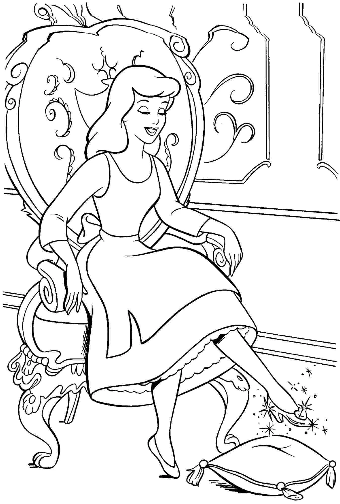 Dibujos para colorear e imprimir Cinderella