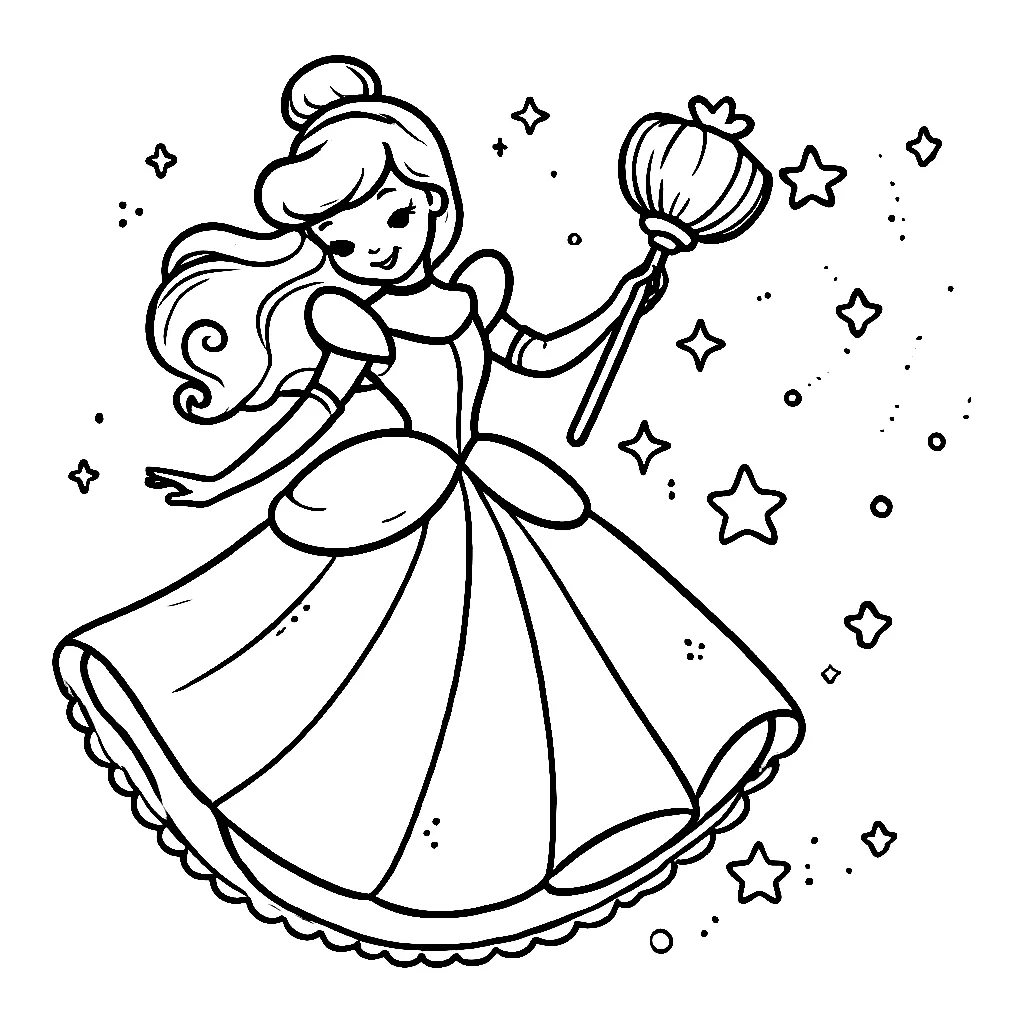 Dibujos para colorear e imprimir Cinderella