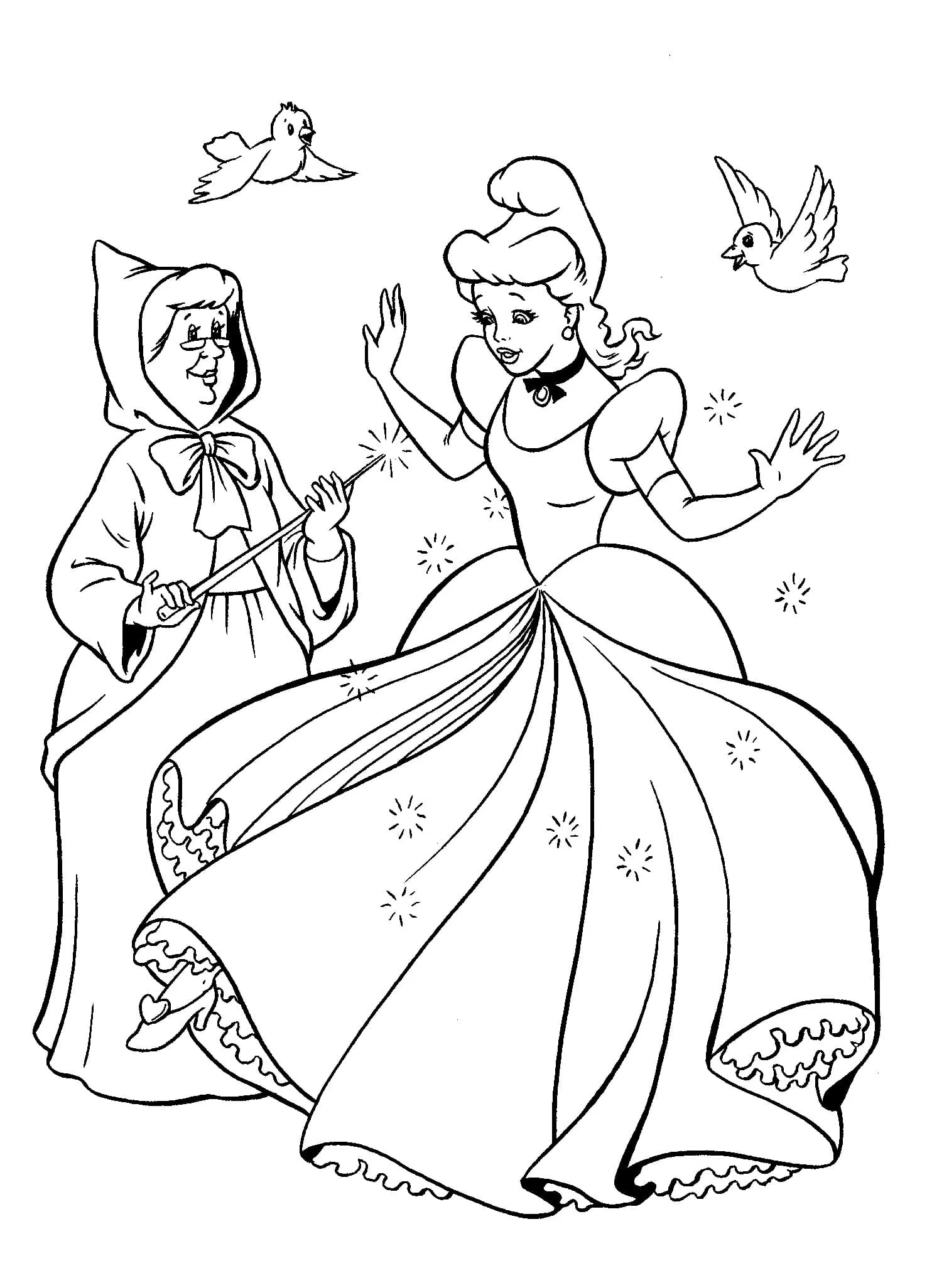 Dibujos para colorear e imprimir Cinderella