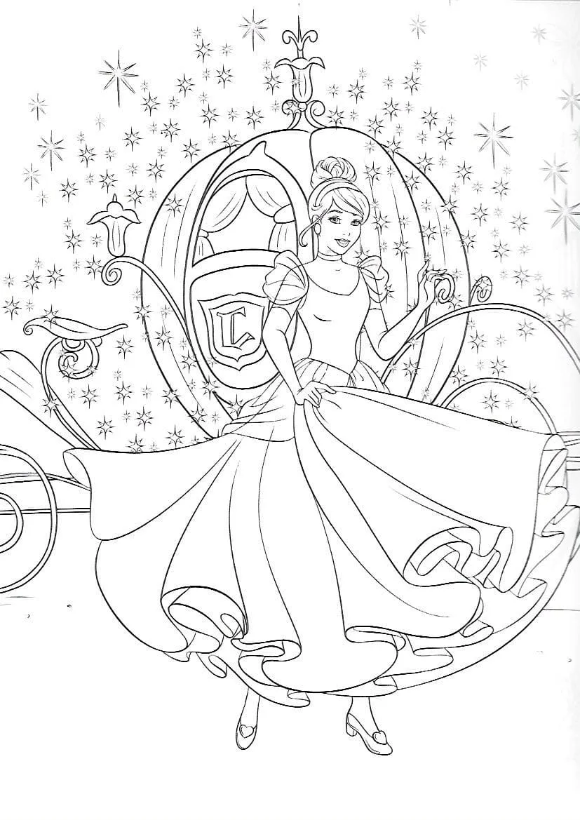 Dibujos para colorear e imprimir Cinderella