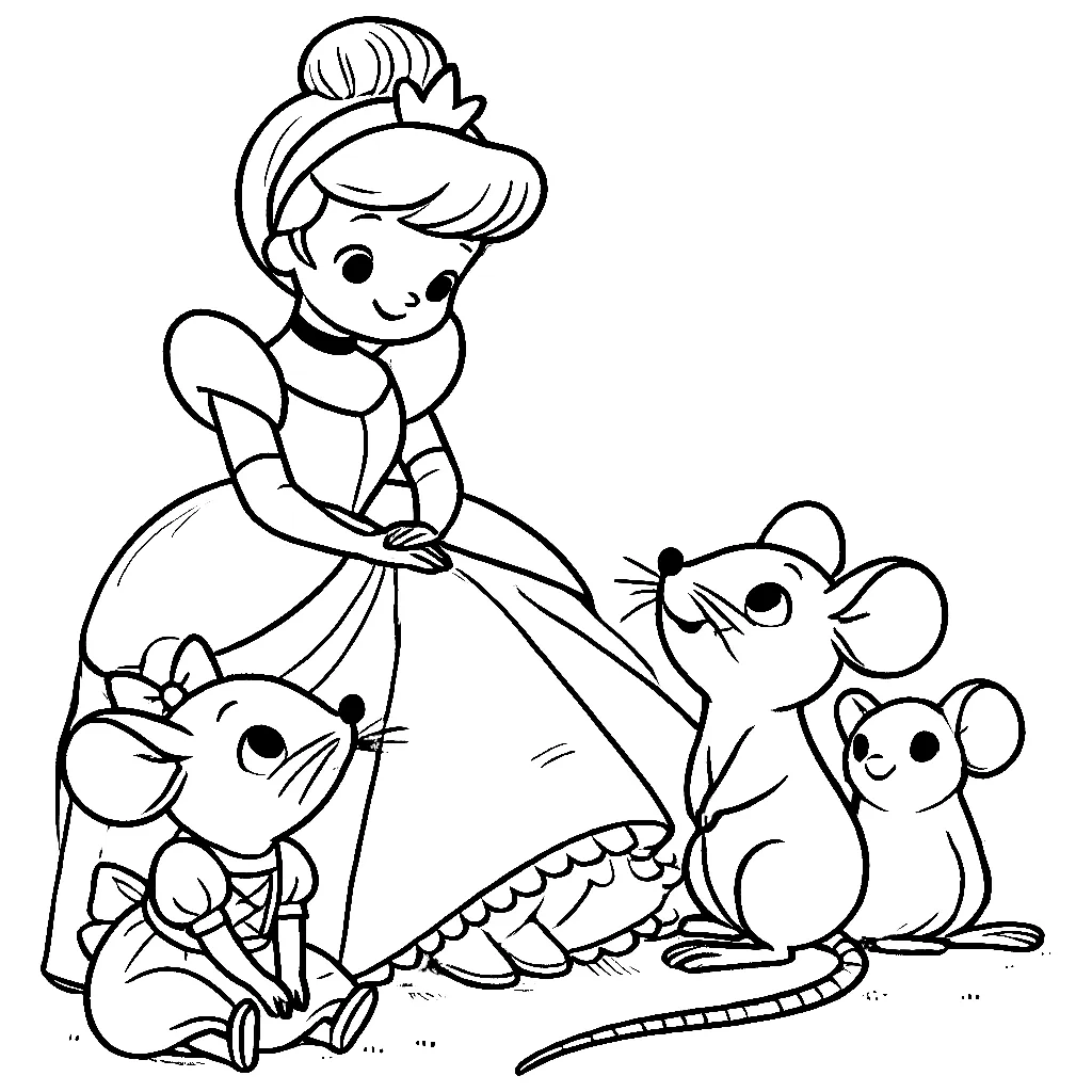 Dibujos para colorear e imprimir Cinderella