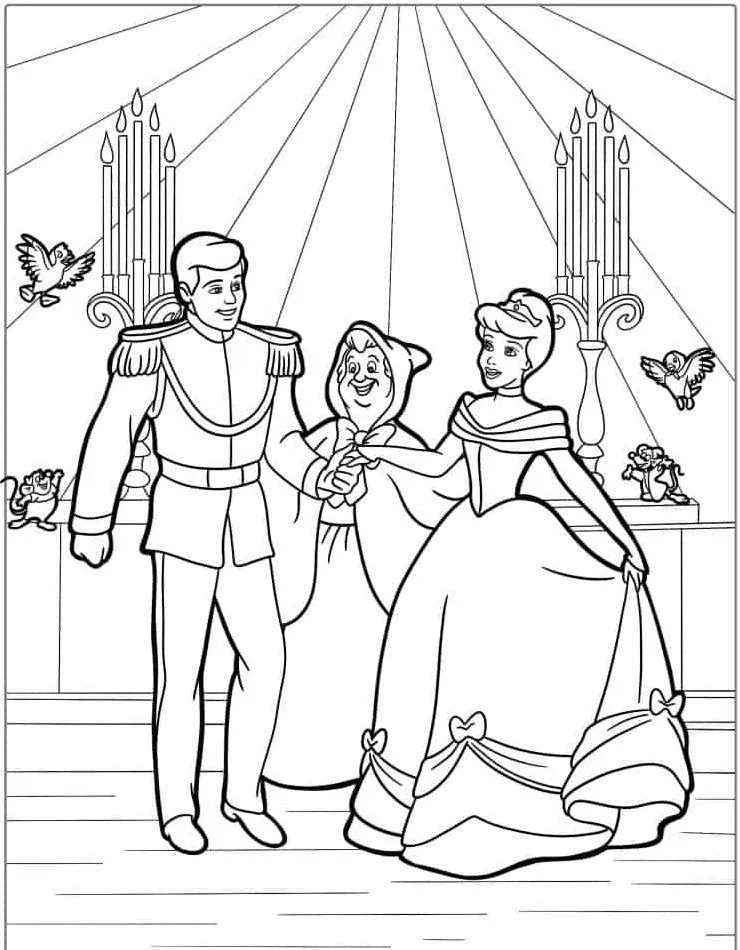 Dibujos para colorear e imprimir Cinderella