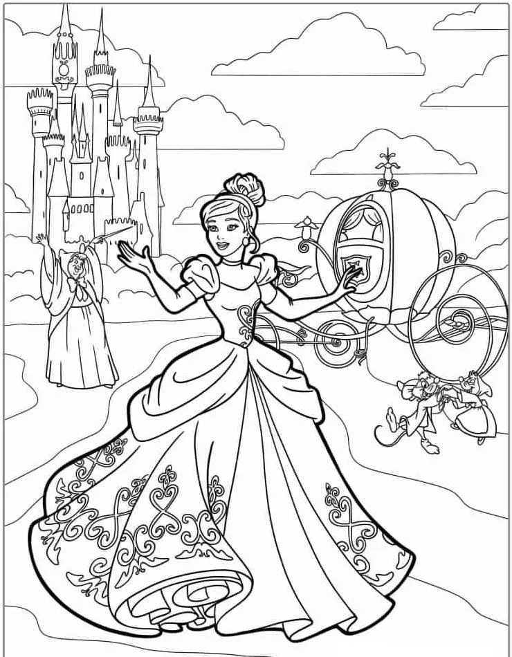 Dibujos para colorear e imprimir Cinderella