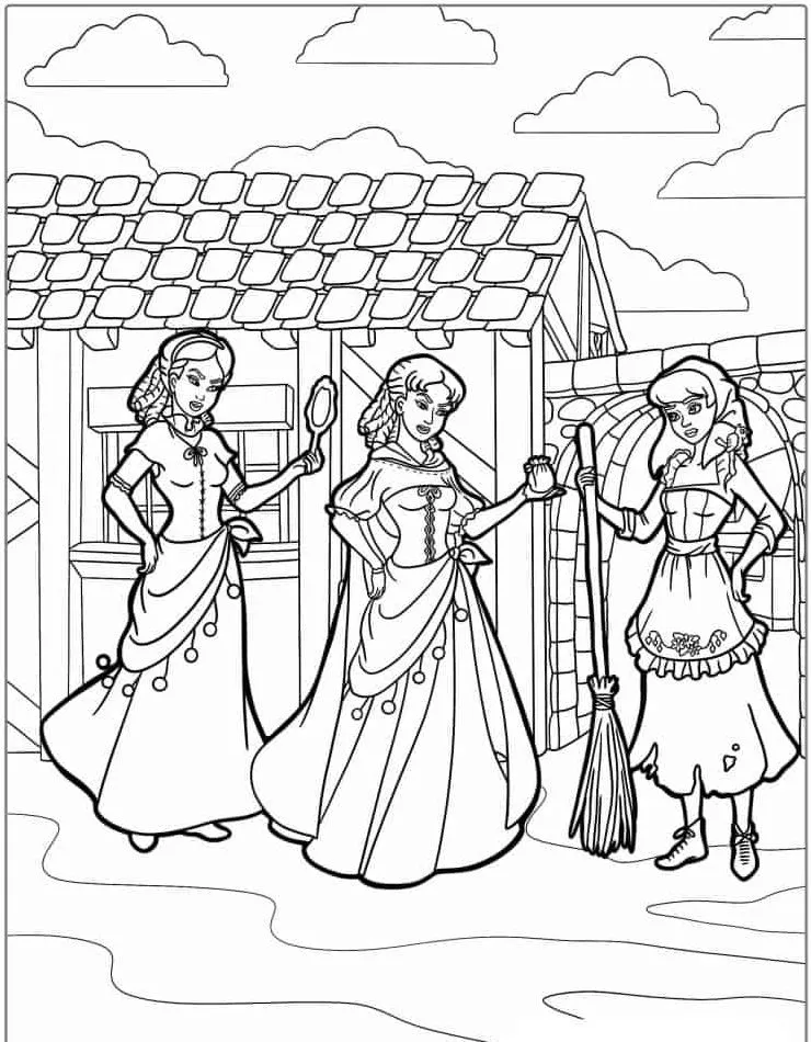 Dibujos para colorear e imprimir Cinderella