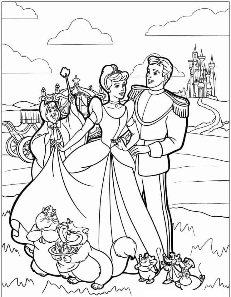 Dibujos para colorear e imprimir Cinderella