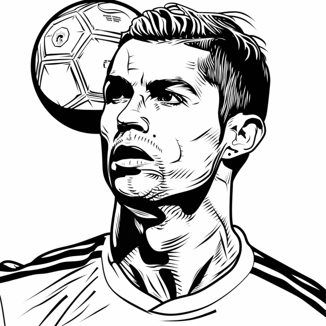 Dibujos para colorear e imprimir Cristiano Ronaldo