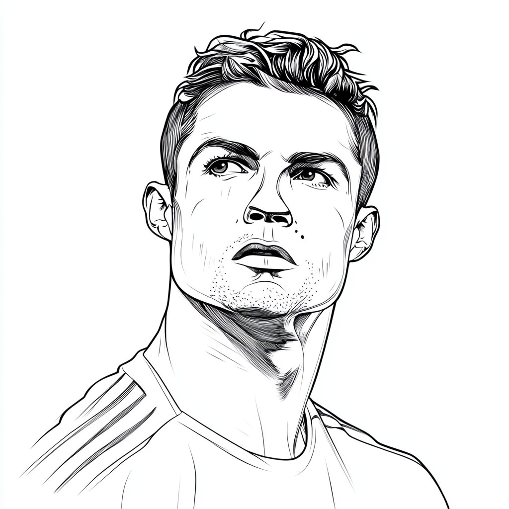 Dibujos para colorear e imprimir Cristiano Ronaldo