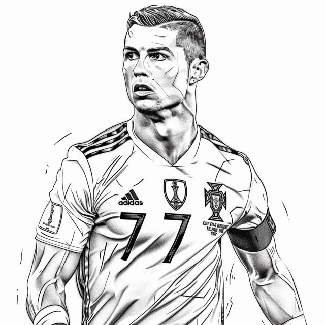 Dibujos para colorear e imprimir Cristiano Ronaldo