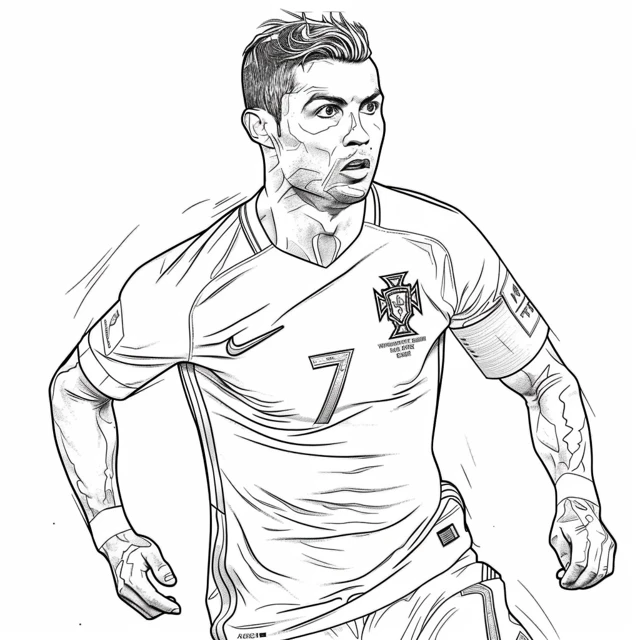 Dibujos para colorear e imprimir Cristiano Ronaldo