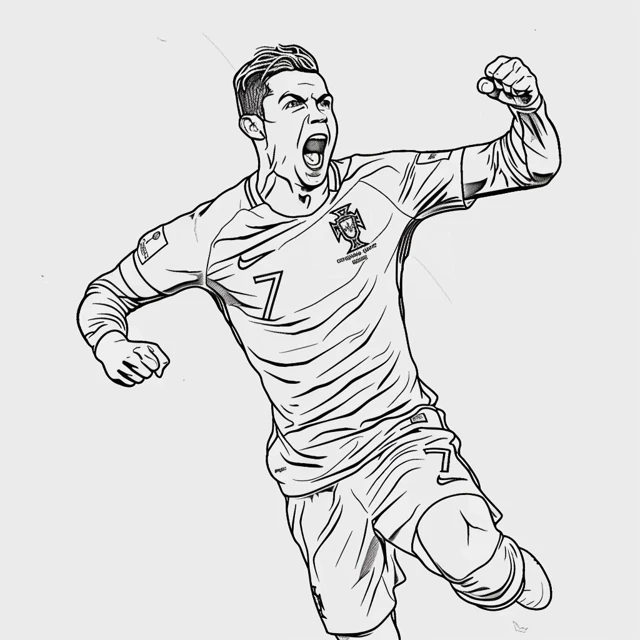 Dibujos para colorear e imprimir Cristiano Ronaldo